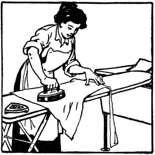 woman ironing
